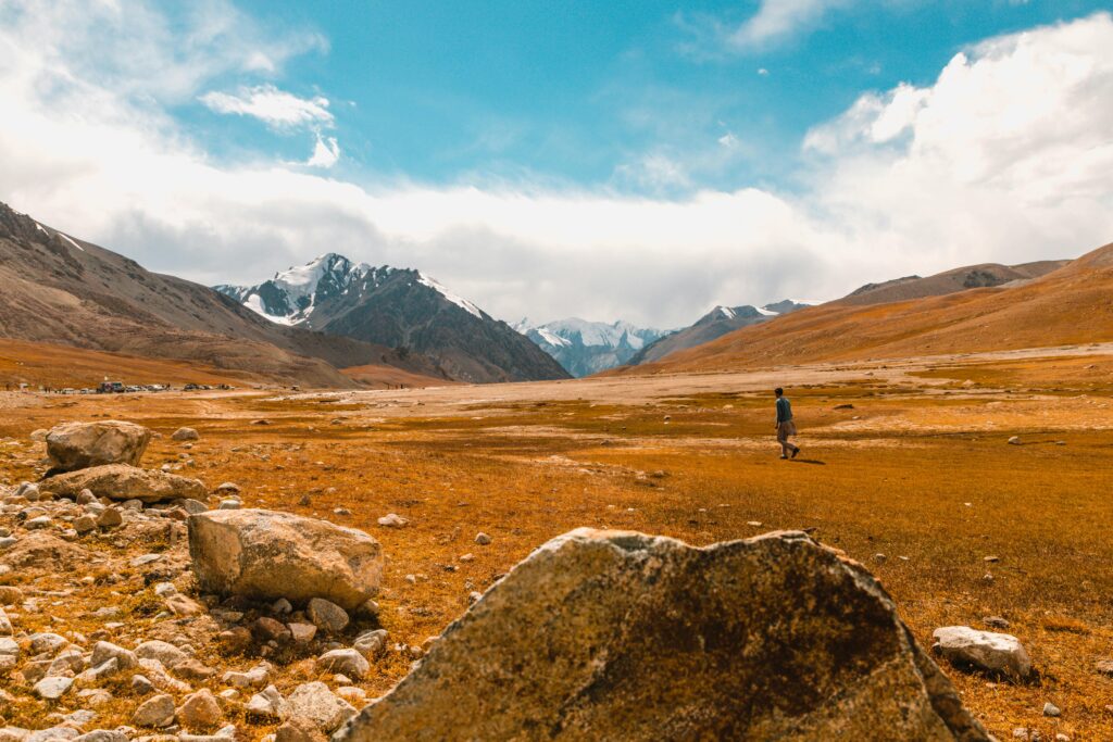 Upper Kachura Lake and mountains in Skardu Pakistan